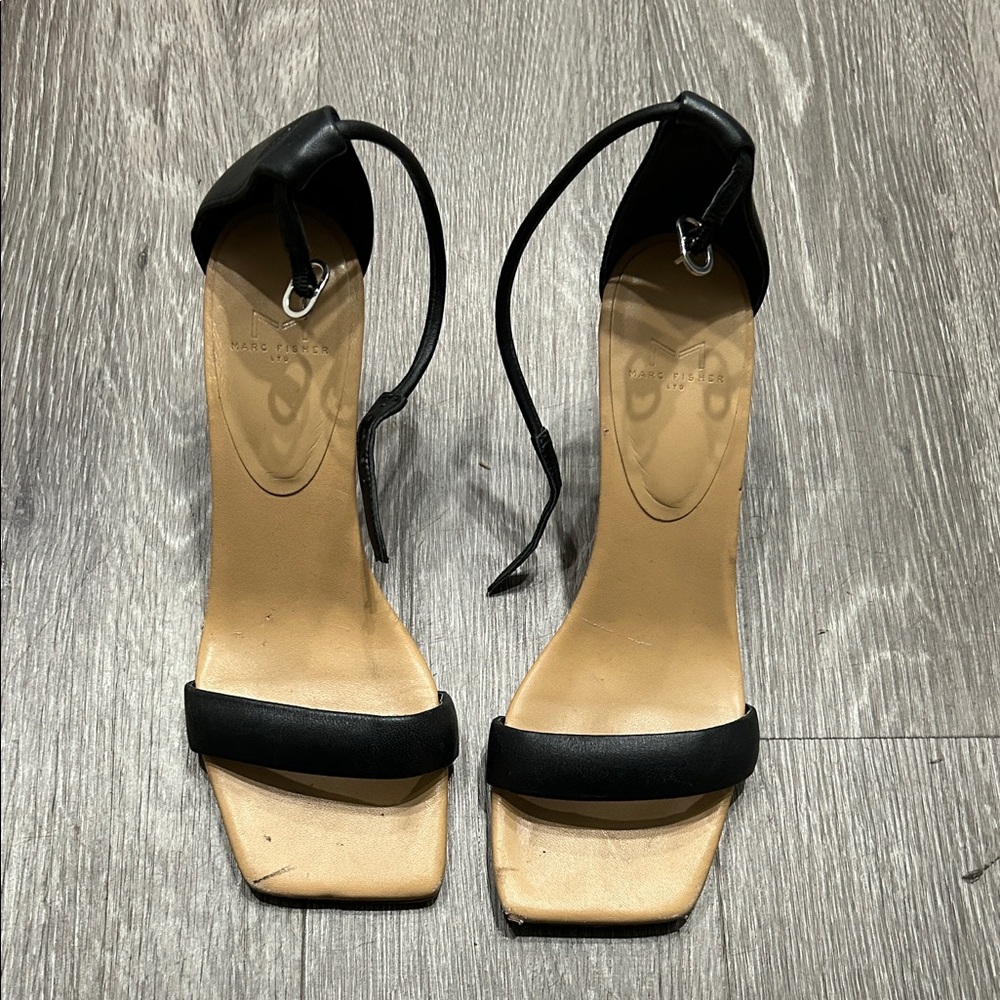 Marc Fisher Black Heeled Sandals